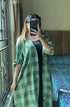 Green Korean Check Dress